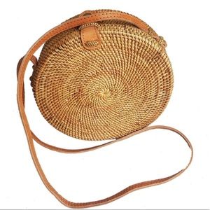 Rattan round bag